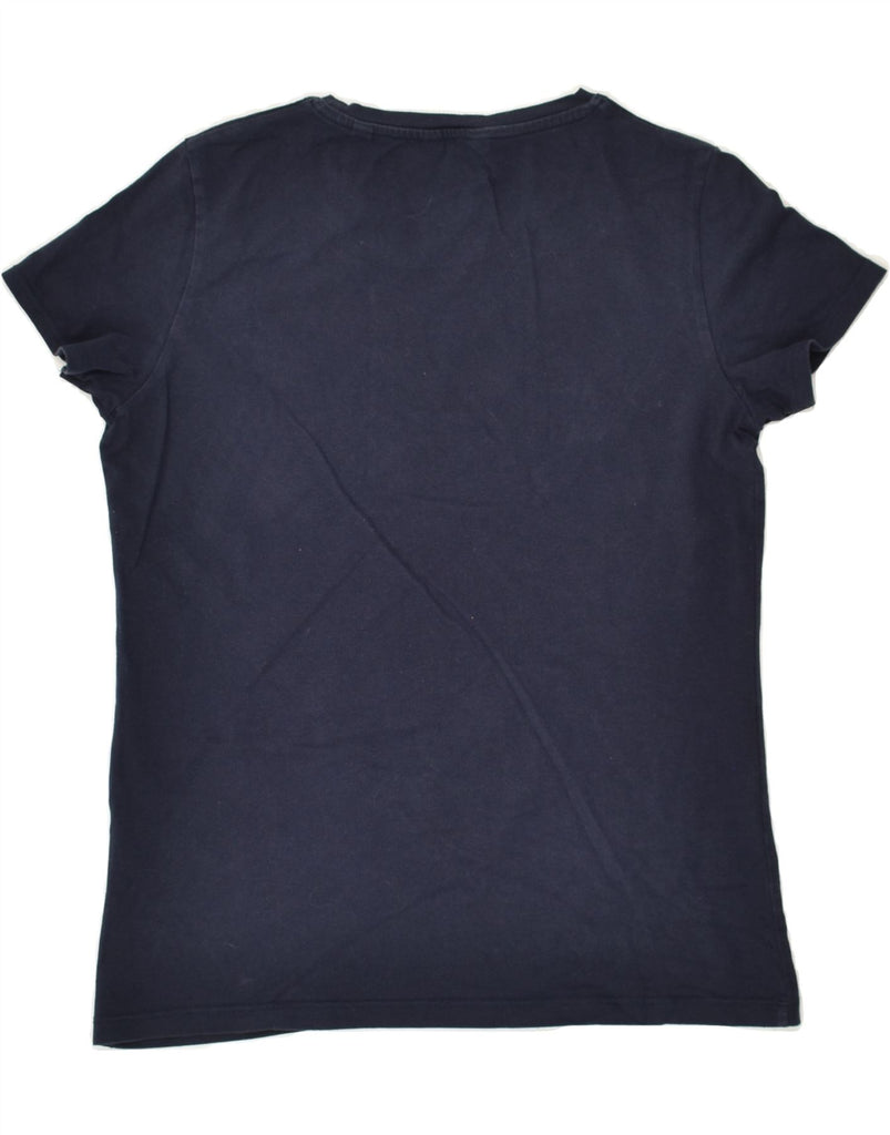 GANT Womens T-Shirt Top UK 12 Medium Navy Blue Cotton | Vintage Gant | Thrift | Second-Hand Gant | Used Clothing | Messina Hembry 