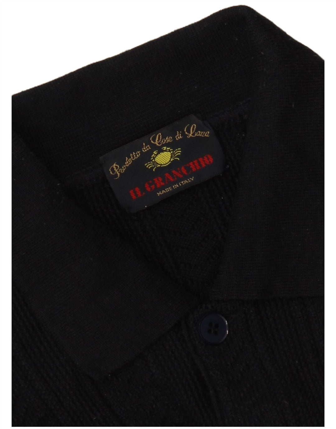 Il Granchio Mens Polo Neck Jumper Sweater Large Navy Blue