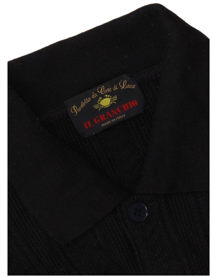 Il Granchio Mens Polo Neck Jumper Sweater Large Navy Blue