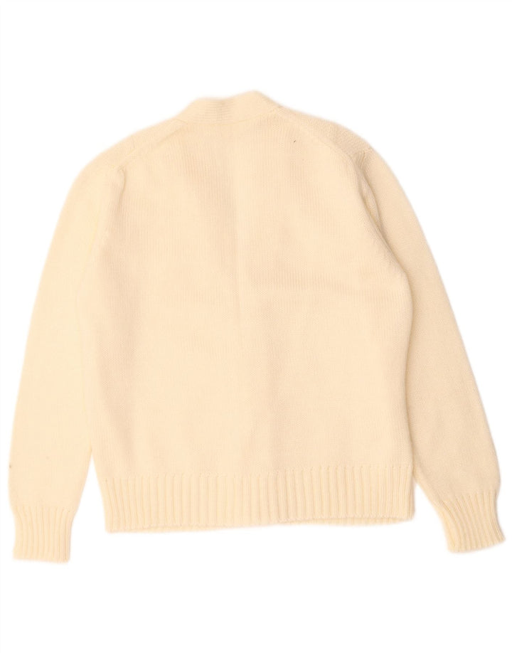 Vintage Womens Cardigan Sweater UK 14 Medium Off White