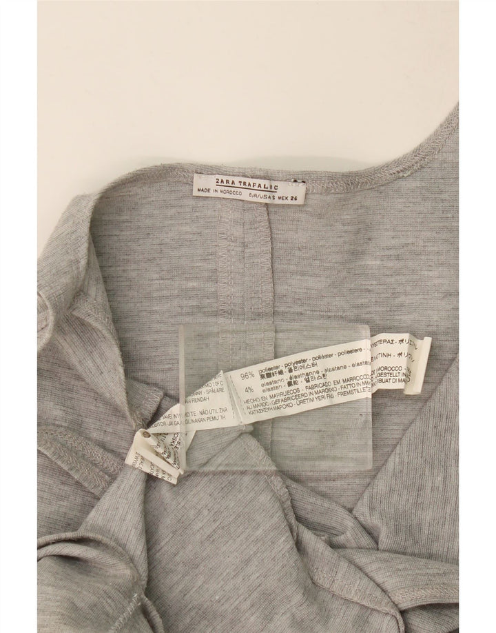 Zara Womens Sleeveless Bodycon Dress UK 8 Small Grey Polyester