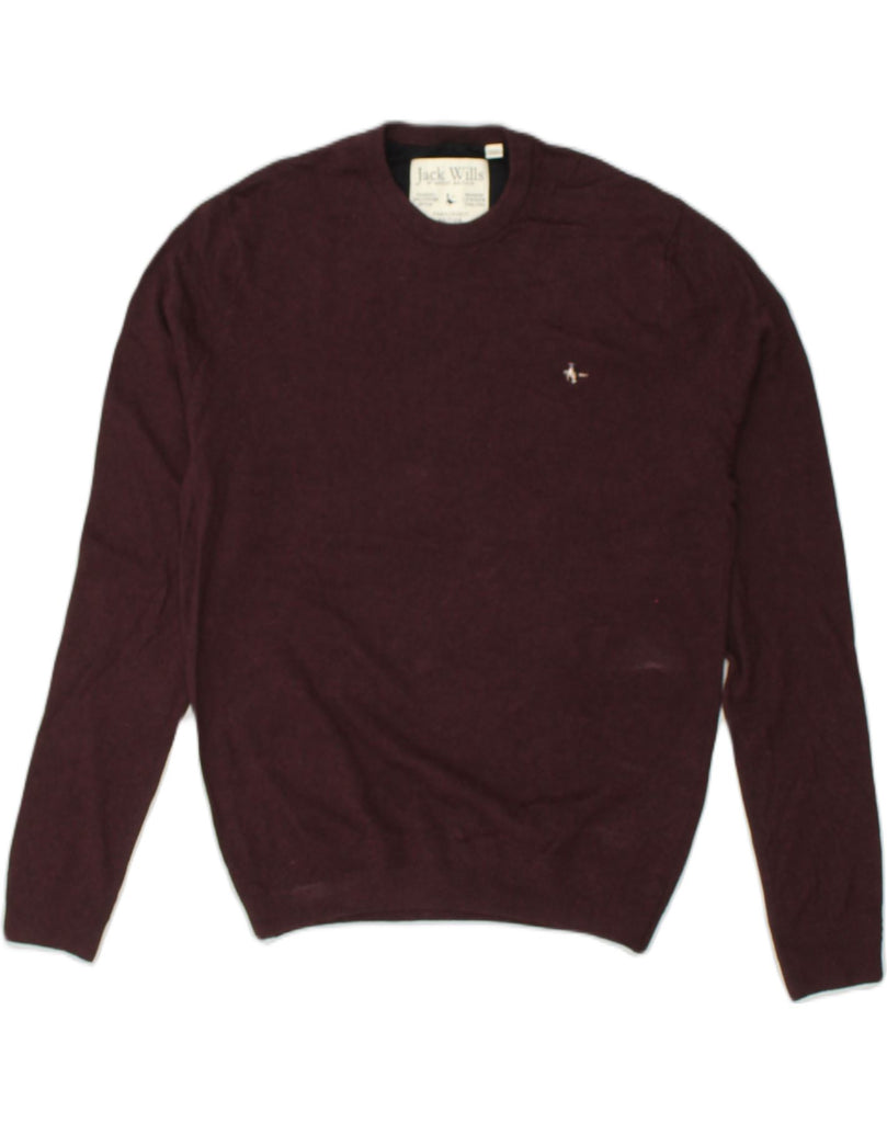 JACK WILLS Mens Crew Neck Jumper Sweater Large Burgundy | Vintage Jack Wills | Thrift | Second-Hand Jack Wills | Used Clothing | Messina Hembry 