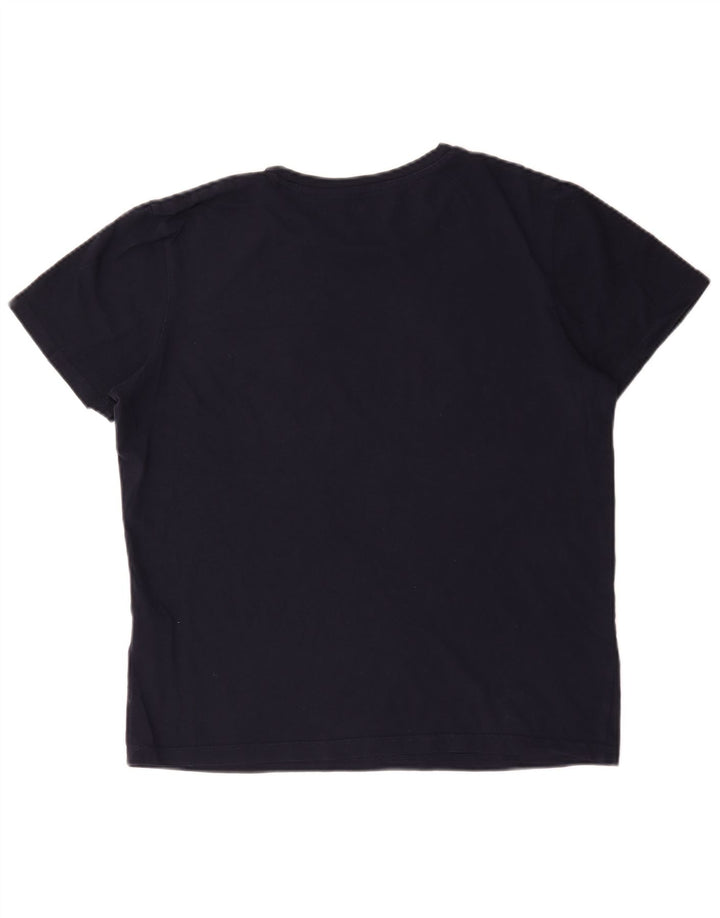 Jack & Jones Mens Graphic T-Shirt Top Medium Navy Blue Cotton