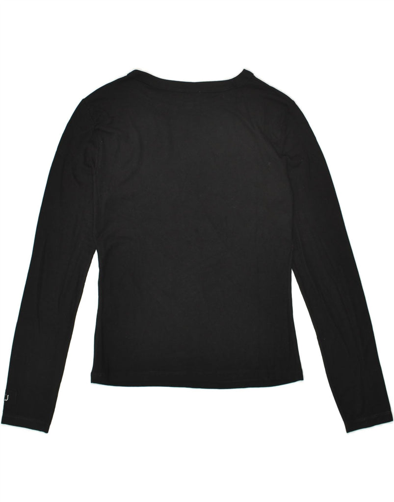TRUSSARDI JEANS Womens Top Long Sleeve UK 12 Medium Black Viscose | Vintage Trussardi Jeans | Thrift | Second-Hand Trussardi Jeans | Used Clothing | Messina Hembry 