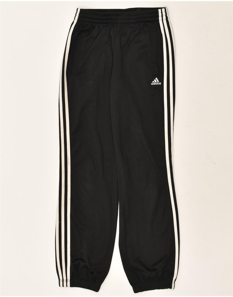 ADIDAS Boys Graphic Tracksuit Trousers Joggers 13-14 Years Black Polyester | Vintage Adidas | Thrift | Second-Hand Adidas | Used Clothing | Messina Hembry 