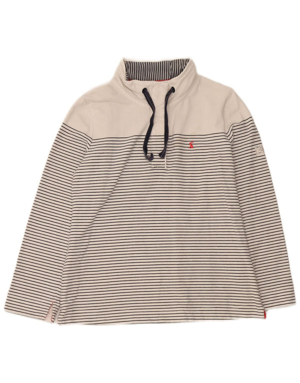 JOULES Womens Sweatshirt Jumper UK 14 Medium  Off White Striped