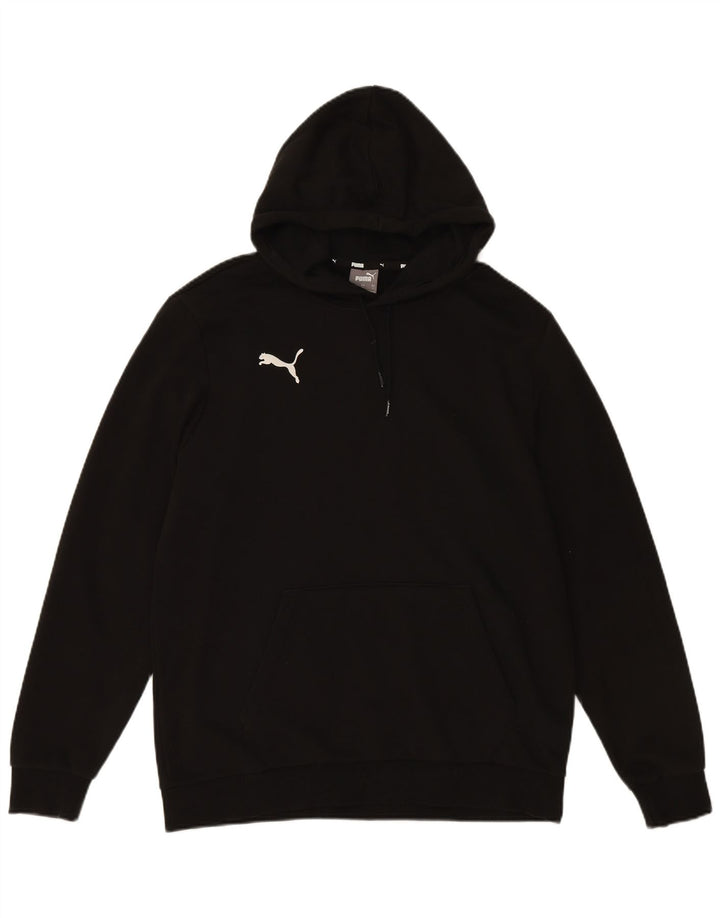 PUMA Mens Hoodie Jumper Large Black Cotton