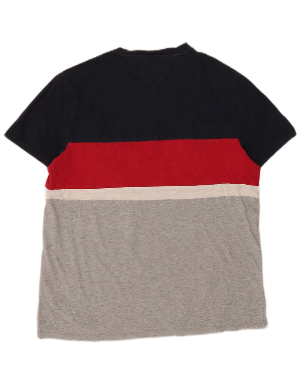 Tommy Hilfiger Mens T-Shirt Top Small Multicoloured Colourblock Cotton