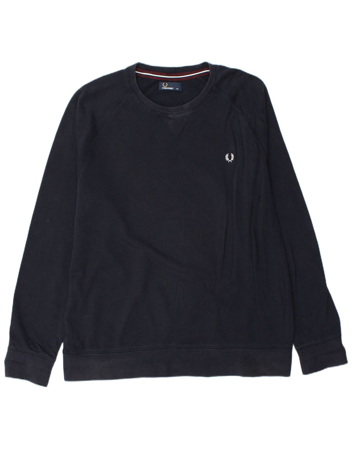 Fred Perry Mens Sweatshirt Jumper 2XL Navy Blue Cotton
