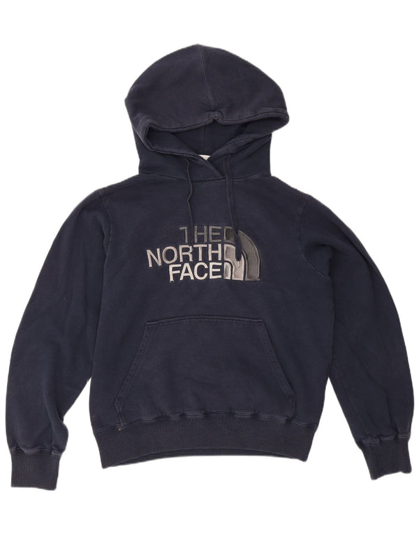 The North Face Mens Graphic Hoodie Jumper Small Navy Blue Cotton