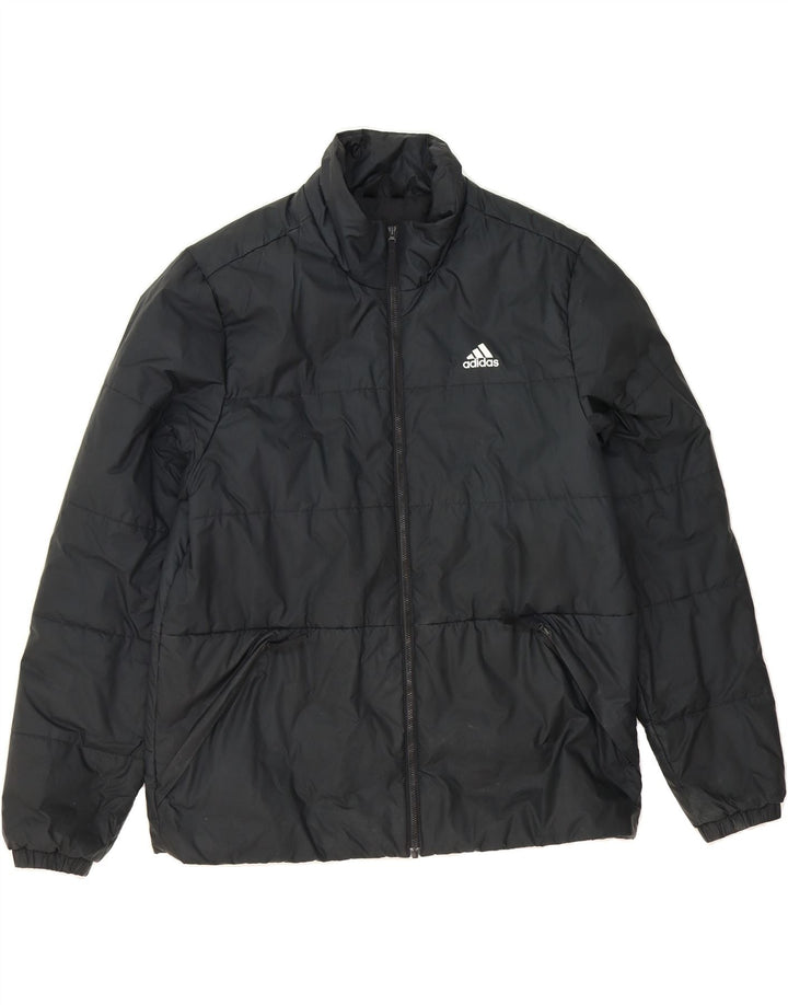 ADIDAS Mens Padded Jacket UK 40 Large Black Polyester Vintage Adidas and Second-Hand Adidas from Messina Hembry 
