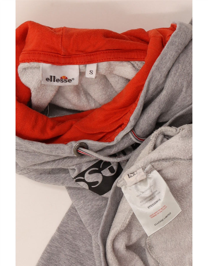 Ellesse Womens Graphic Oversized Sweatshirt Jumper UK 10 Small Grey Flecked