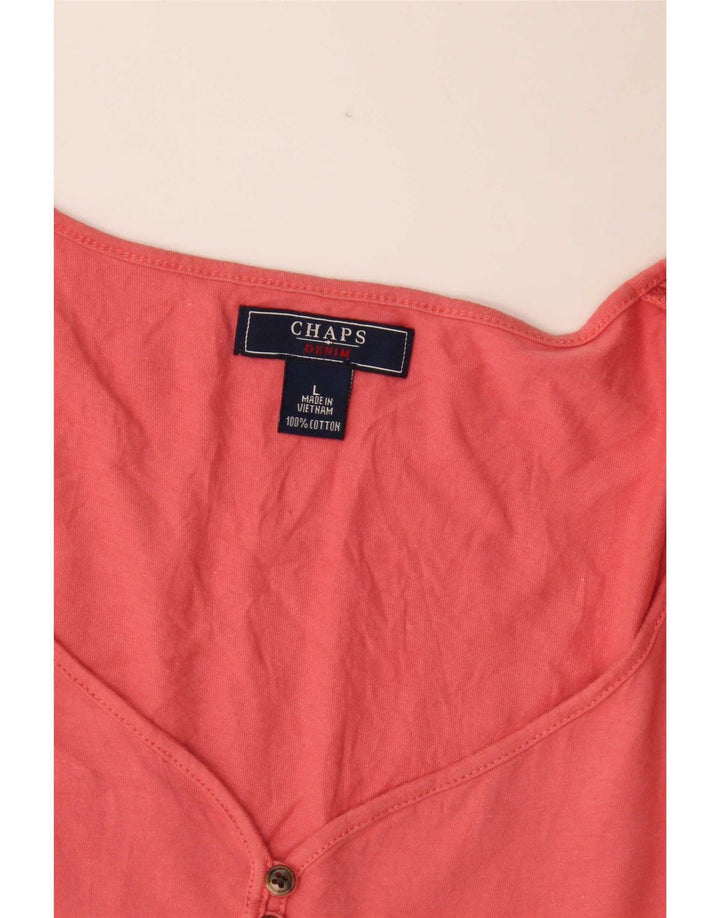 Chaps Womens Blouse Top UK 14 Large Pink Cotton
