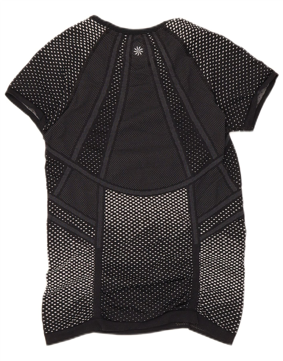 ATHLETA Womens T-Shirt Top UK 8 Small Black Spotted Polyester