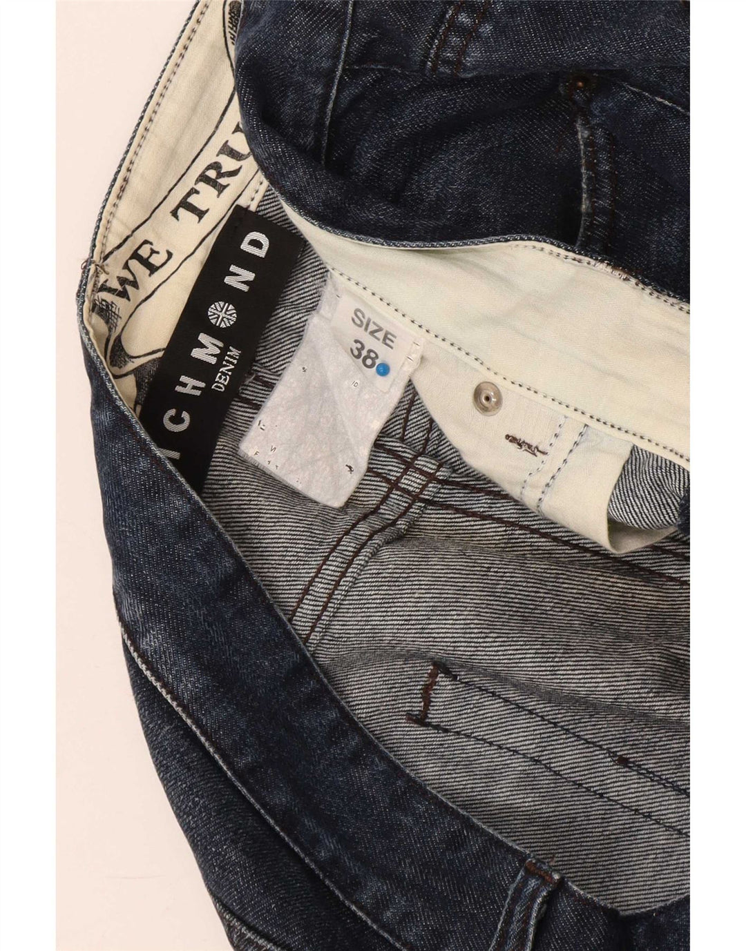 Richmond Mens Straight Jeans W38 L30 Navy Blue