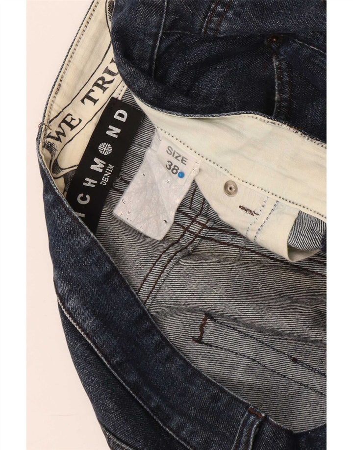 Richmond Mens Straight Jeans W38 L30 Navy Blue