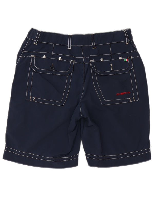 CHERVO Boys Cargo Shorts 11-12 Years Large W26 Navy Blue Polyamide