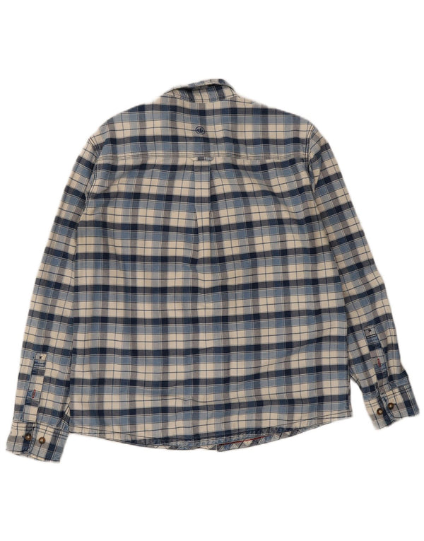 Fat Face Mens Flannel Shirt Large Blue Check Cotton