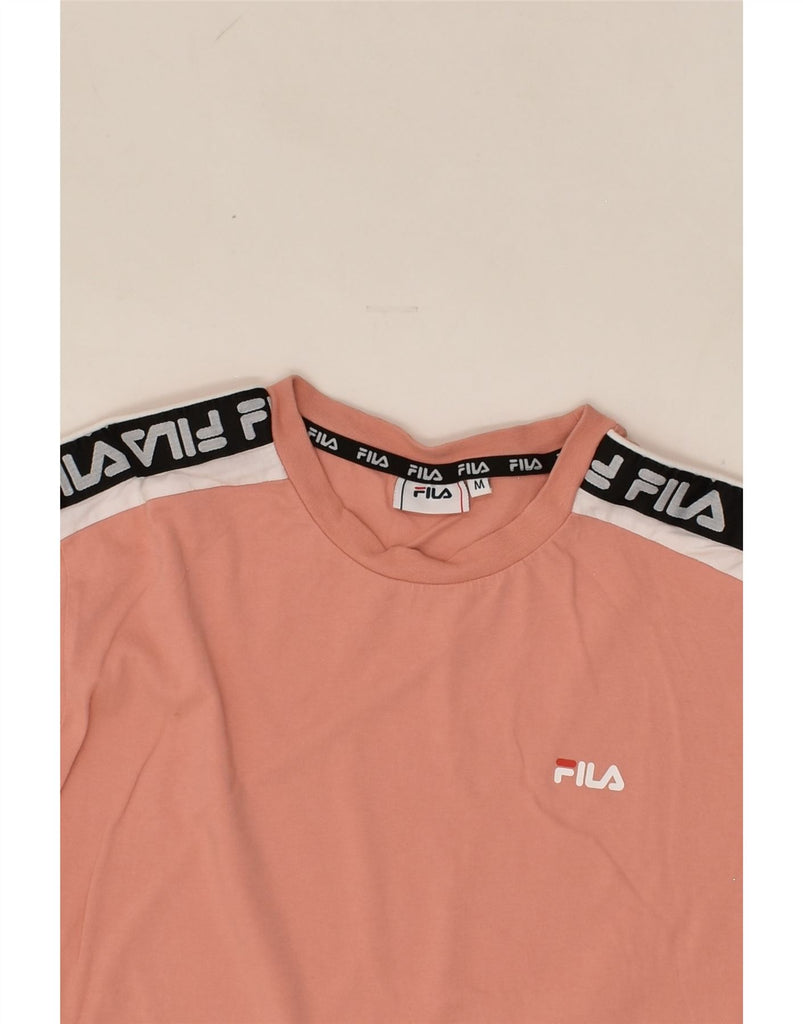 FILA Womens T-Shirt Top UK 14 Medium Orange Cotton | Vintage Fila | Thrift | Second-Hand Fila | Used Clothing | Messina Hembry 