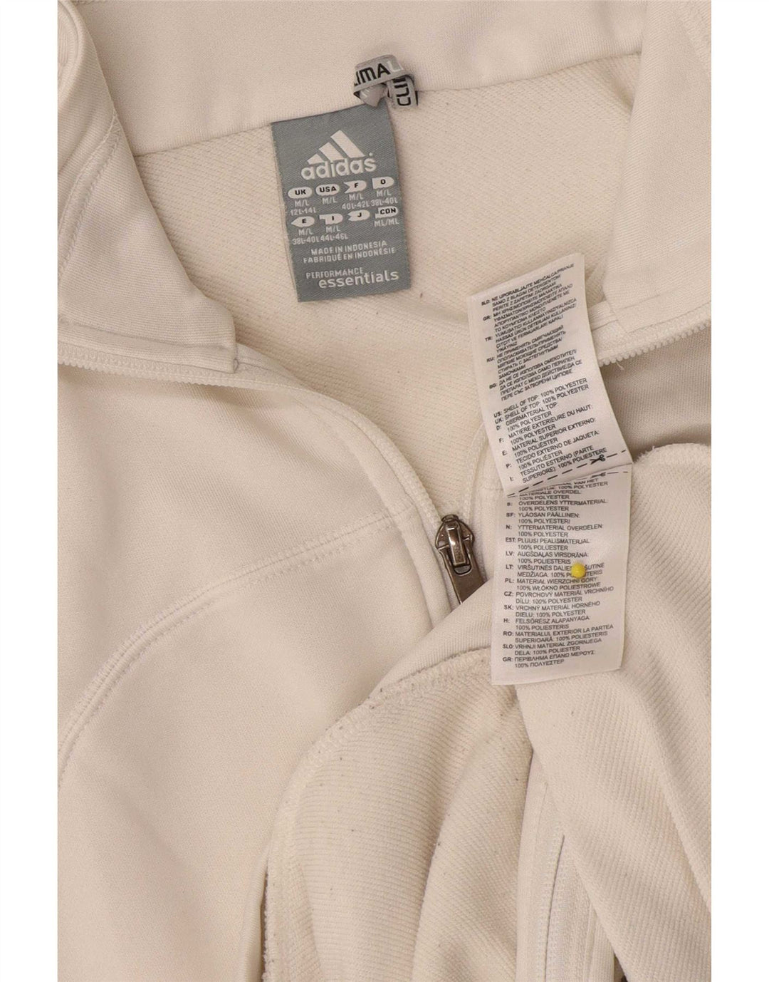 Adidas Womens Climalite Tracksuit Top Jacket UK 12/14 Medium White