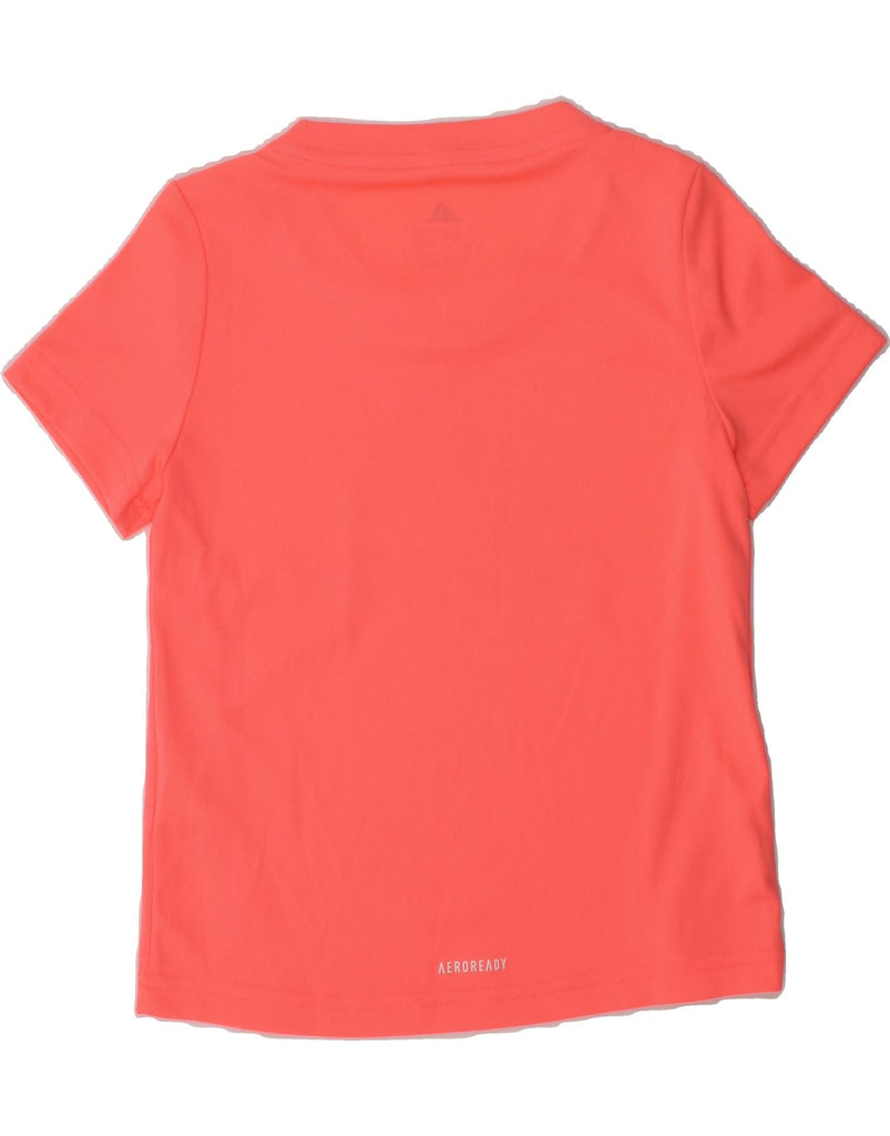 ADIDAS Boys Aeroready Graphic T-Shirt Top 7-8 Years Pink Polyester Vintage Adidas and Second-Hand Adidas from Messina Hembry 