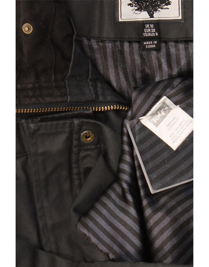 TOGGI Womens Overcoat UK 10 Small Black Cotton