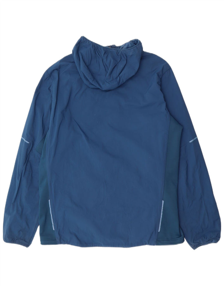 JACK WOLFSKIN Mens Hooded Rain Jacket UK 44/46 XL Blue Polyamide