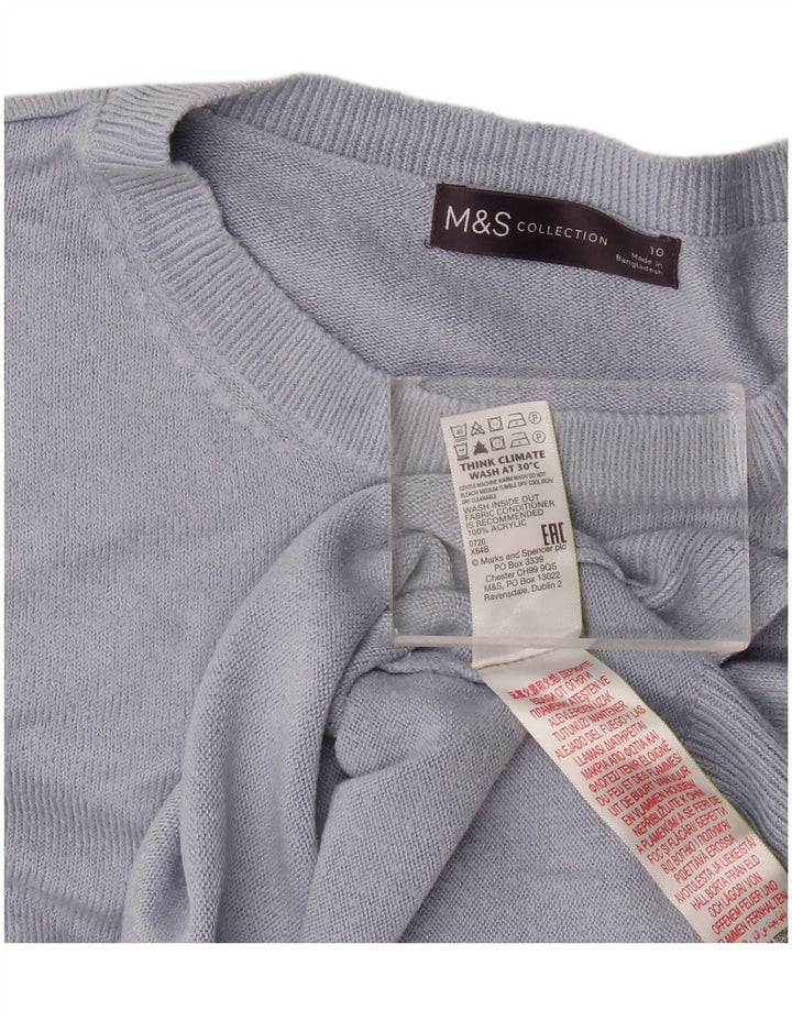 Marks & Spencer Womens Oversized Crew Neck Jumper Sweater UK 10 Small Blue