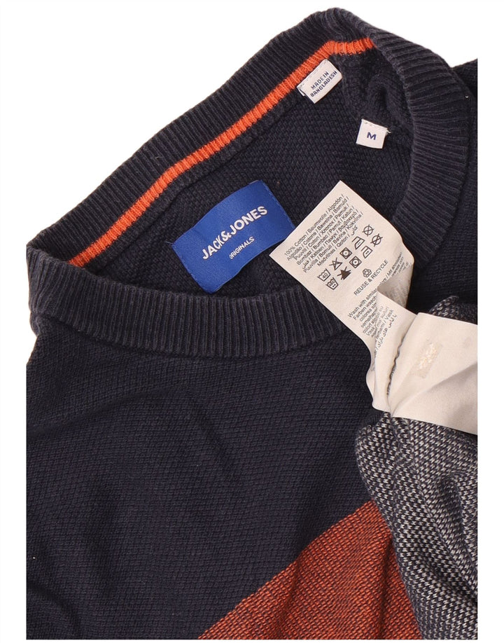 Jack & Jones Mens Top Long Sleeve Medium Multicoloured Striped Cotton