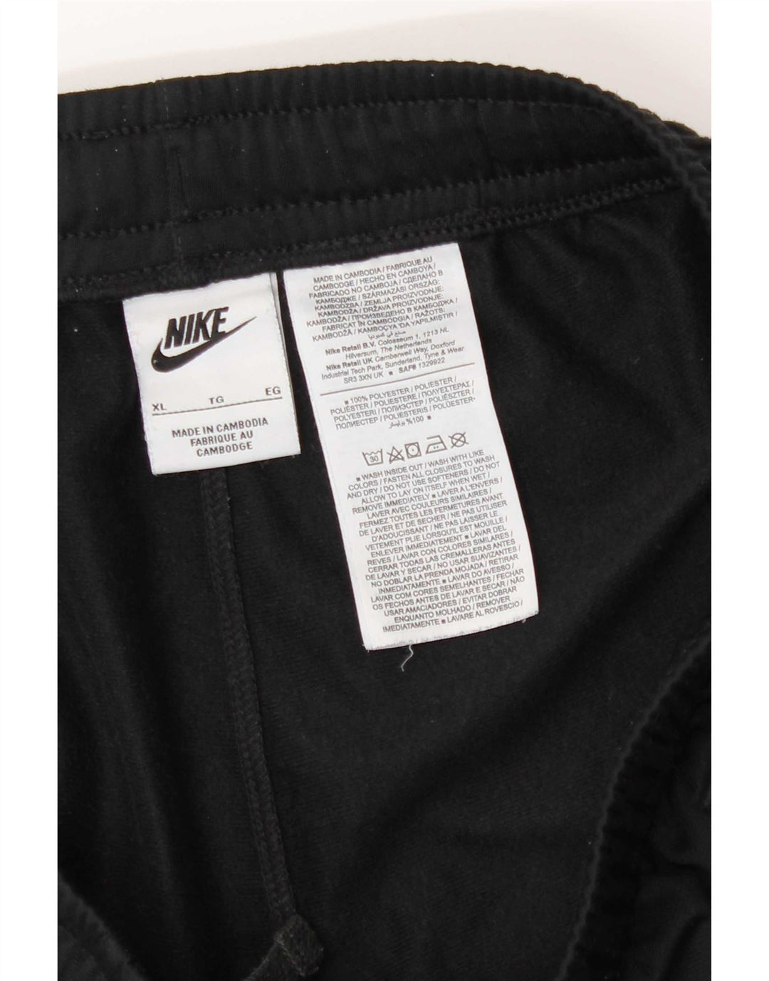 Nike Mens Tracksuit Trousers Joggers XL Black Polyester