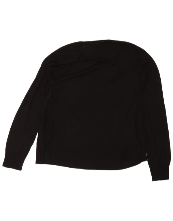 Zara Womens Boat Neck Jumper Sweater UK 18 XL Black