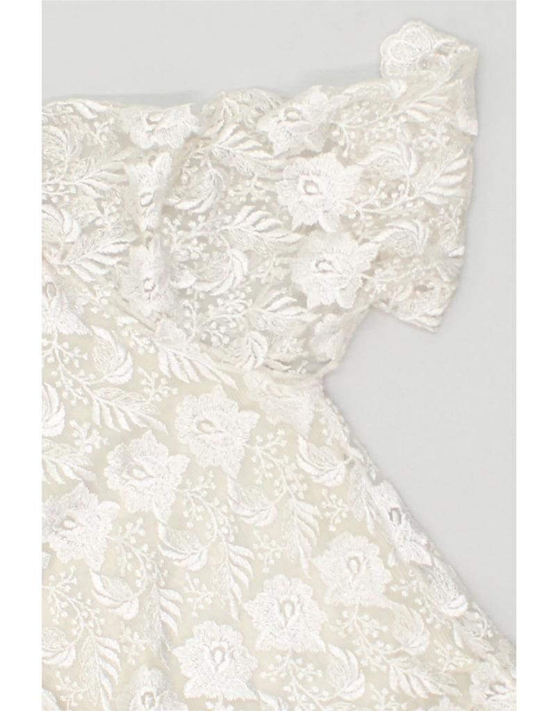 VINTAGE Womens Short Sleeve See Through Shirt Blouse UK 12 Medium White | Vintage Vintage | Thrift | Second-Hand Vintage | Used Clothing | Messina Hembry 