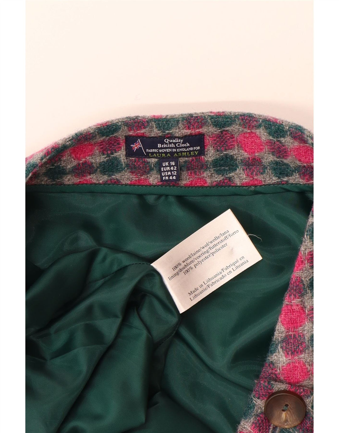 LAURA ASHLEY Womens Mini Skirt UK 16 Large W36  Multicoloured Spotted Wool