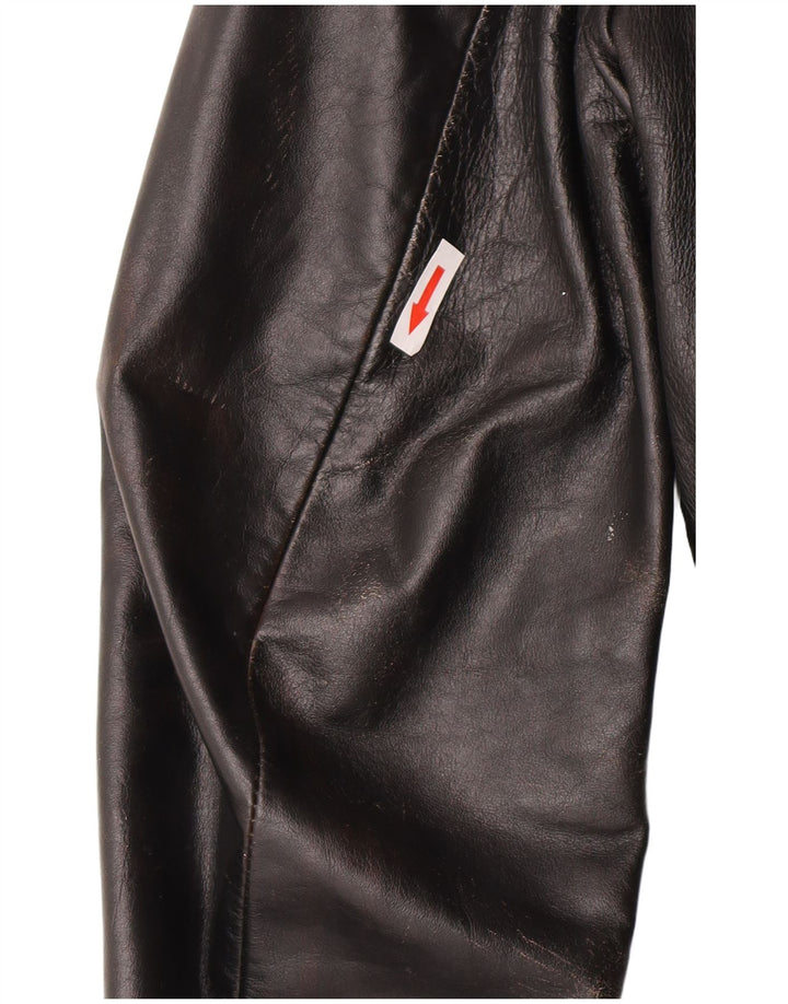 Vintage Womens Leather Jacket UK 10 Small Black Leather