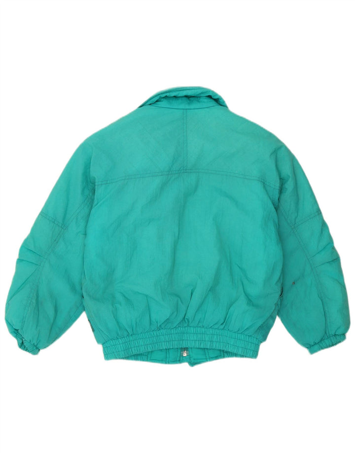 Belfe Girls Oversized Graphic Ski Jacket 10-11 Years Green Polyamide 80s
