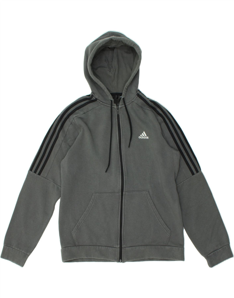 ADIDAS Mens Zip Hoodie Sweater Small Grey Cotton | Vintage Adidas | Thrift | Second-Hand Adidas | Used Clothing | Messina Hembry 