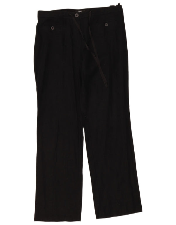 Marks & Spencer Womens Straight Casual Trousers UK 14 Large W36 L33 Black