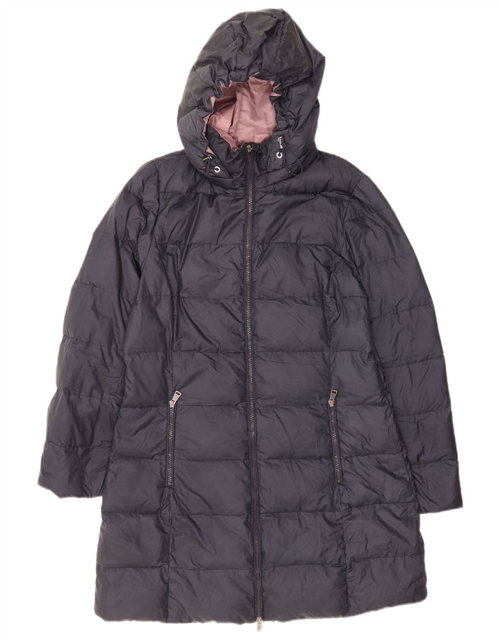 Dack's Womens Hooded Padded Coat UK 16 Large Navy Blue Polyester