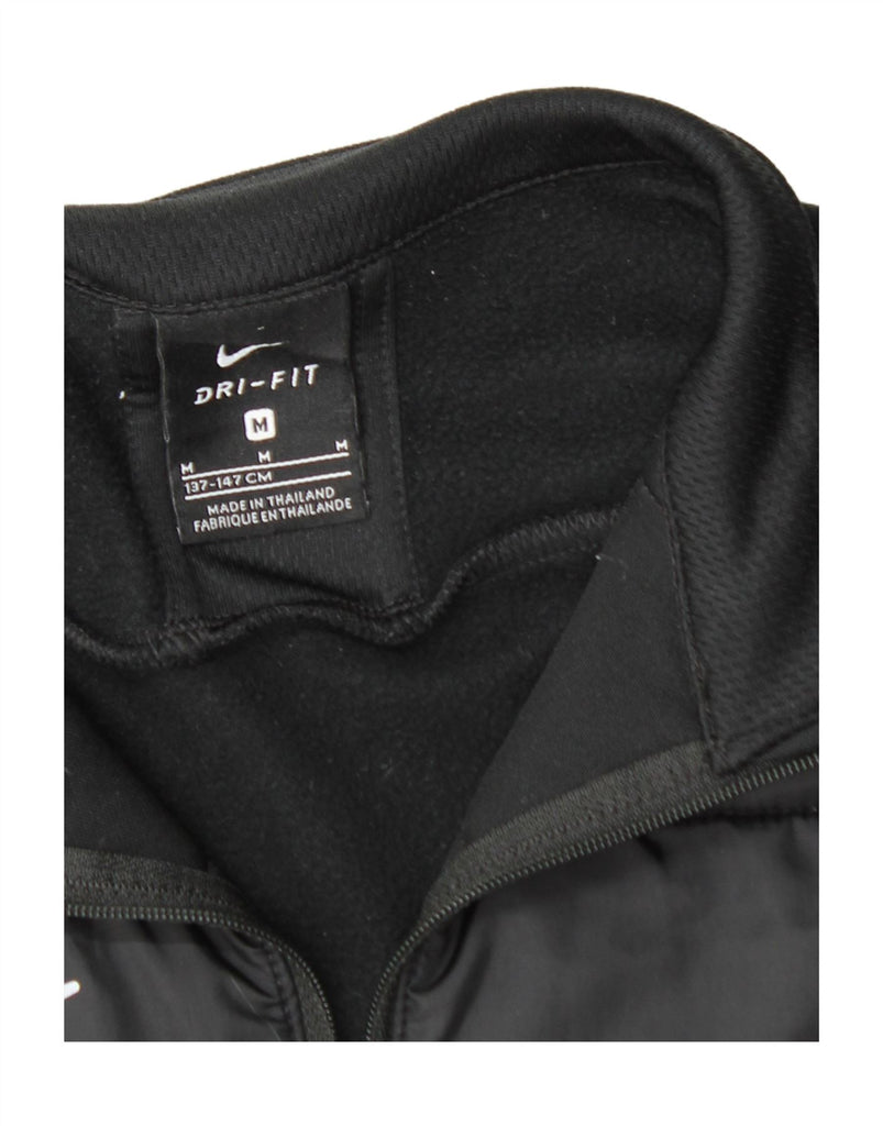 NIKE Boys Dri Fit Zip Neck Sweatshirt Jumper 10-11 Years Medium Black Vintage Nike and Second-Hand Nike from Messina Hembry 