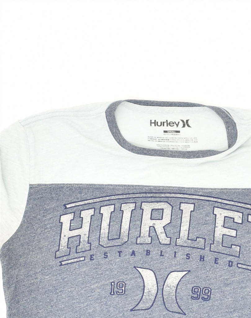 HURLEY Mens Graphic T-Shirt Top Small Grey Colourblock Polyester | Vintage Hurley | Thrift | Second-Hand Hurley | Used Clothing | Messina Hembry 