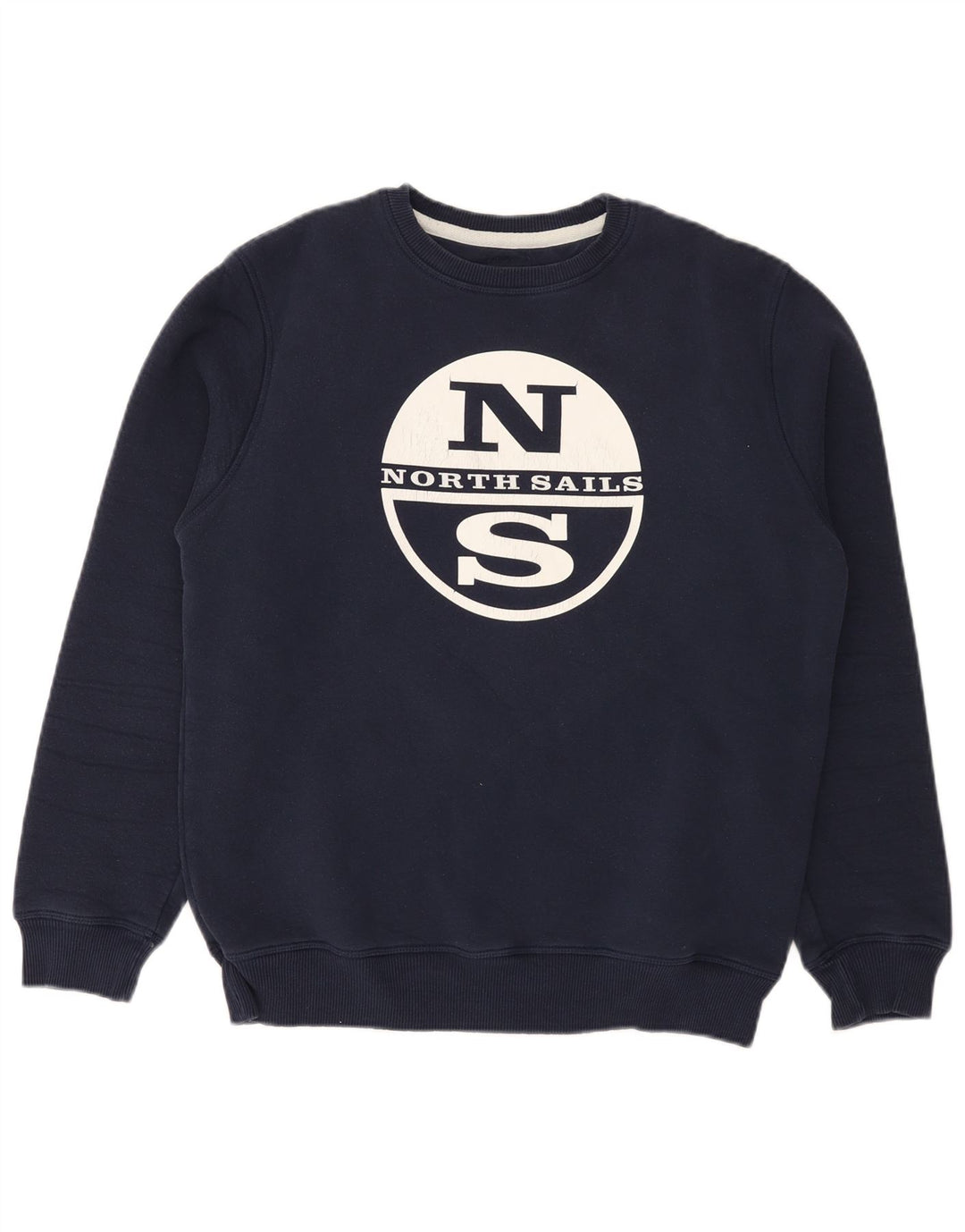 North Sails Mens Graphic Sweatshirt Jumper Small Navy Blue Cotton