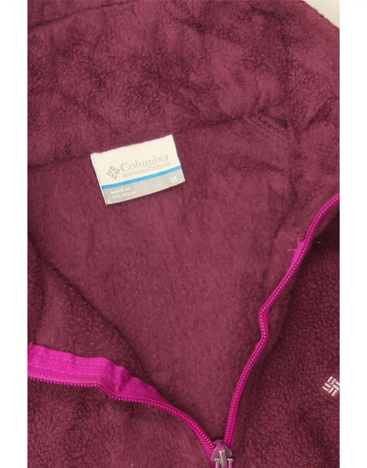Columbia Womens Fleece Jacket UK 14 Medium Burgundy Polyester