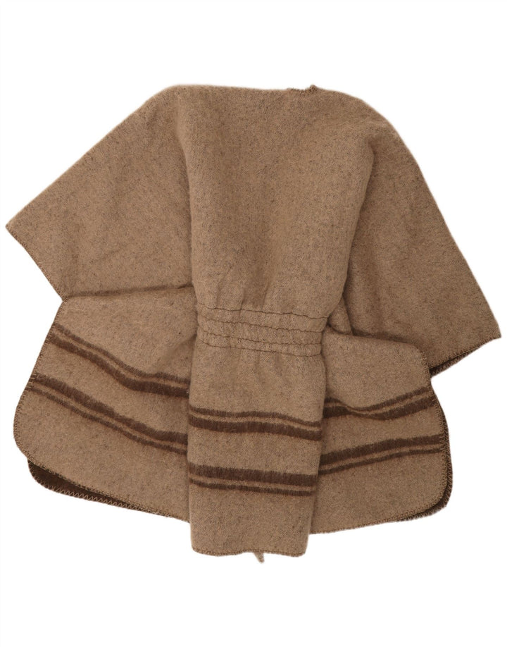 Liu Jo Womens Graphic Poncho Coat One Size Brown Striped Polyester