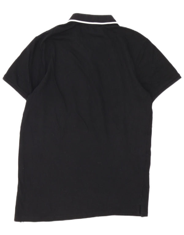 Jack & Jones Mens Polo Shirt Medium Black Cotton