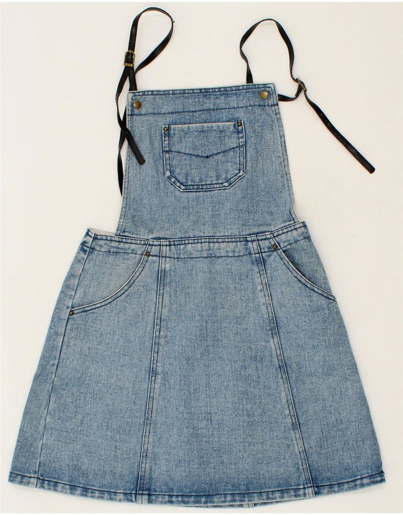 VINTAGE Womens Dungarees Denim Skirt UK 12 Medium W26 Blue Cotton Vintage Vintage and Second-Hand Vintage from Messina Hembry 