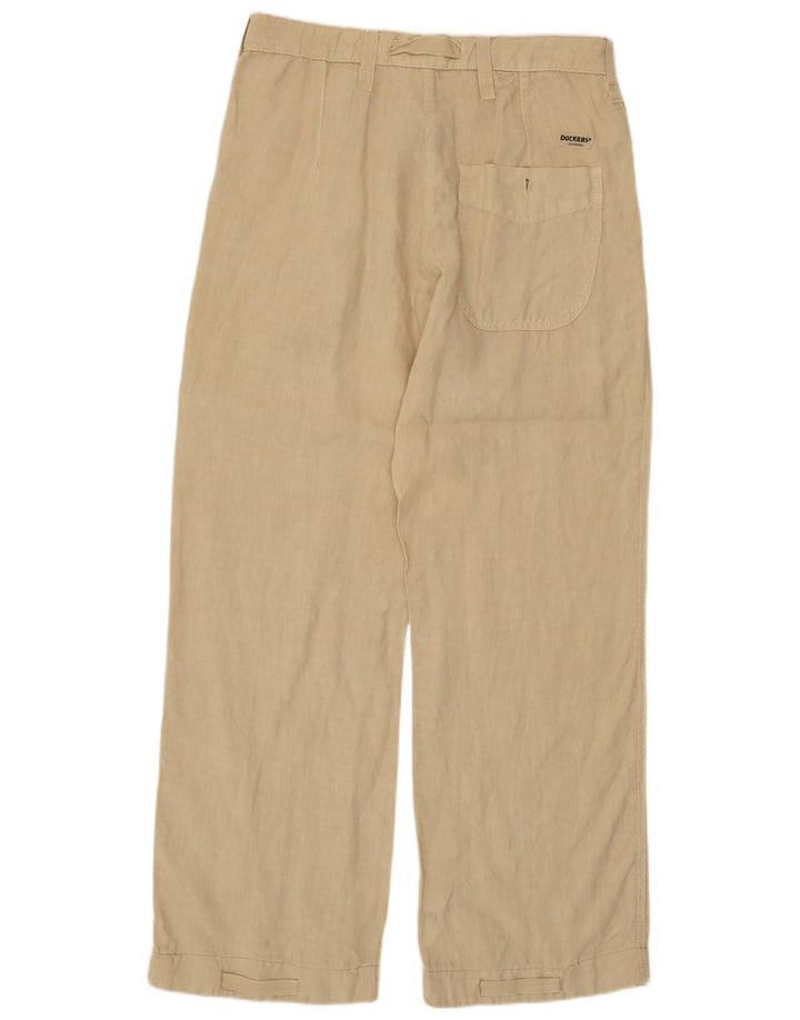 DOCKERS Mens Straight Chino Trousers W31 L32 Beige Cotton