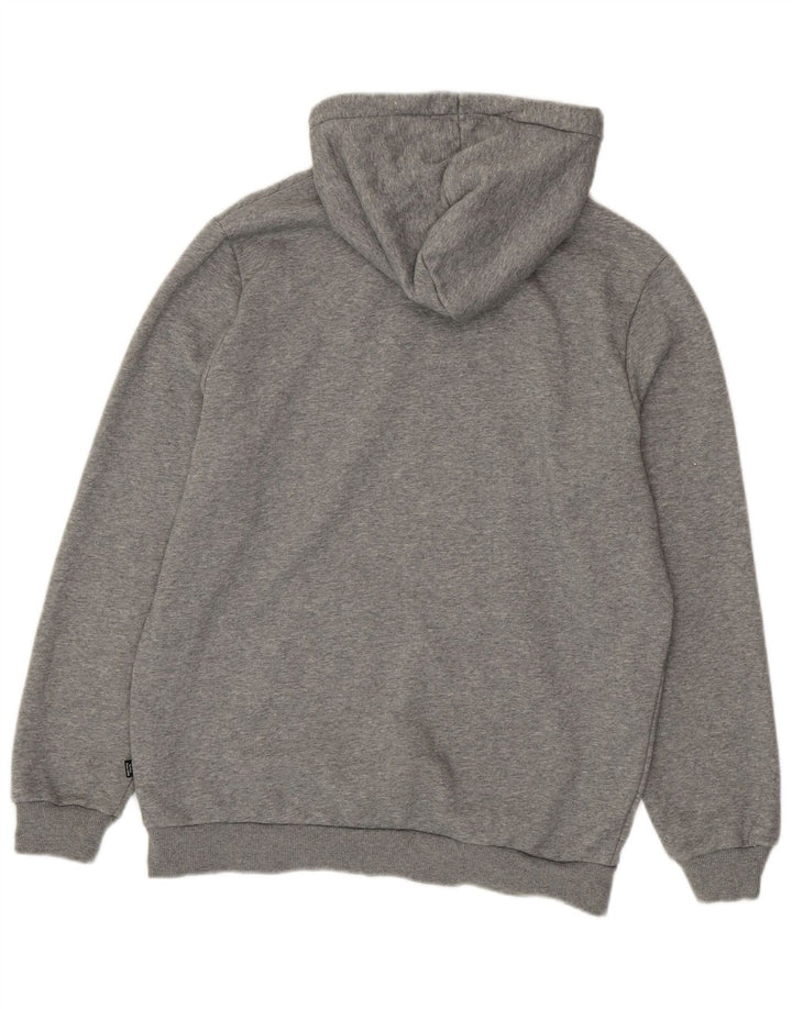 Puma Mens Graphic Hoodie Jumper Medium Grey Flecked Cotton