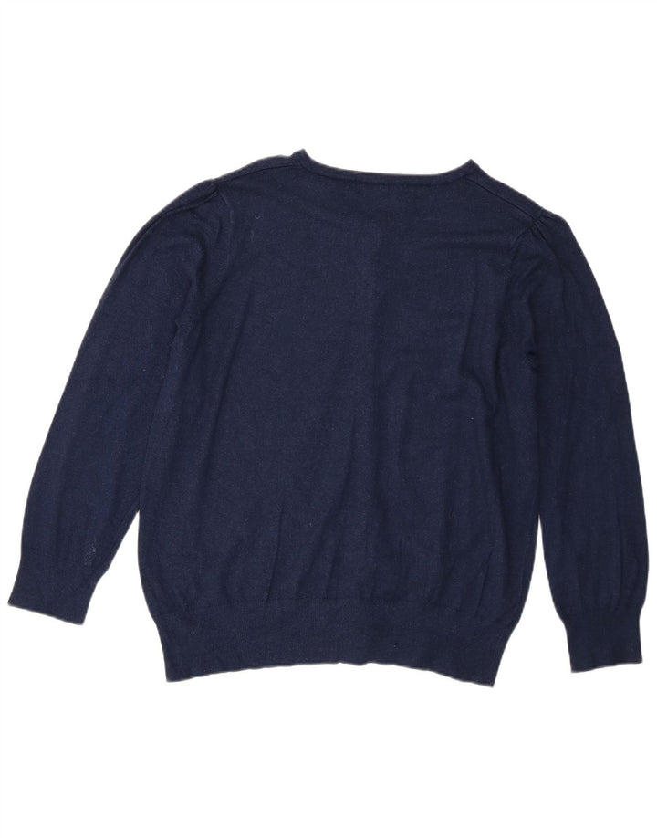 Marks & Spencer Womens Cardigan Sweater UK 16 Large Navy Blue