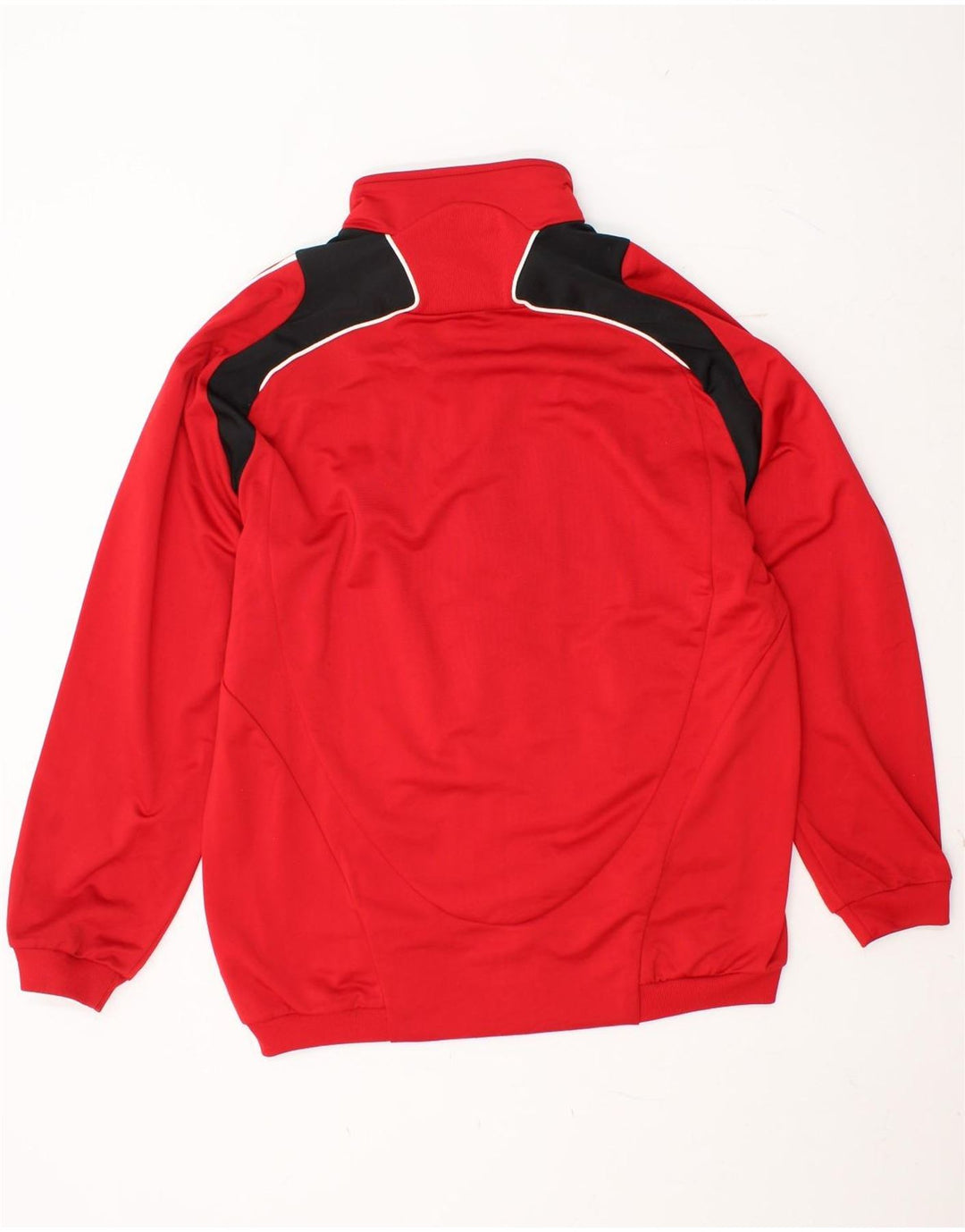 ADIDAS Mens Tracksuit Top Jacket UK 42/44 Large Red Colourblock Polyester