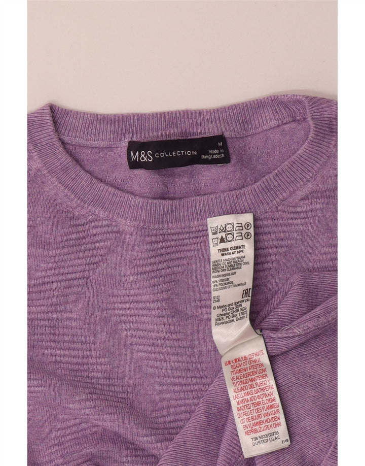 MARKS & SPENCER Womens Boat Neck Jumper Sweater UK 12 Medium Purple
